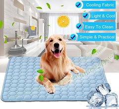 Self-Cooling Ice Silk Pet Pad - Instant Cooling Bed Mat for Dogs & Cats in Summer, No Water Needed (Multiple Sizes)