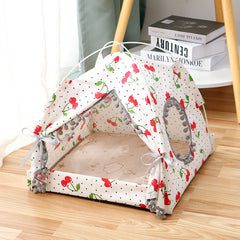 Waterproof & Breathable Enclosed Cat Tent Bed - Portable Pet House for Indoor & Outdoor Use