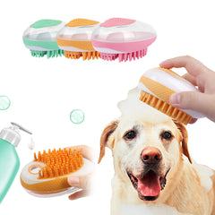 2-in-1 Pet Bath Brush & Massage Comb - Soft Silicone Deshedding Tool for Dogs & Cats