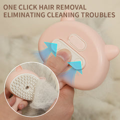 Rechargeable Steam Pet Grooming Brush - Self-Cleaning Deshedding & Massage Brush for Dogs and Cats