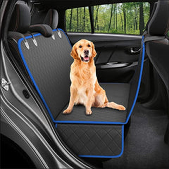 Dog Car Seat Cover Hammock with View Mesh Windows - 100% Waterproof Pet Back Seat Protector Mat for Travel, Includes Zipper & Storage Pocket