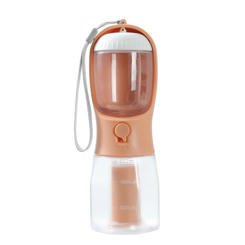 OurPetlly 3-in-1 Portable Dog Water Bottle with Food Container & Waste Bag Dispenser - Built-in Filter