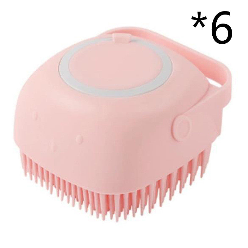 Silicone Pet Bathing & Massage Glove Brush - Dog & Cat Grooming Tool with Shampoo Dispenser
