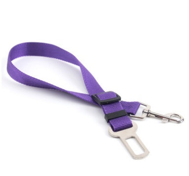 Fixed-Length Polyester Dog Seatbelt Leash - Adjustable Car Safety Strap for Small to Medium Pets (5-20kg)