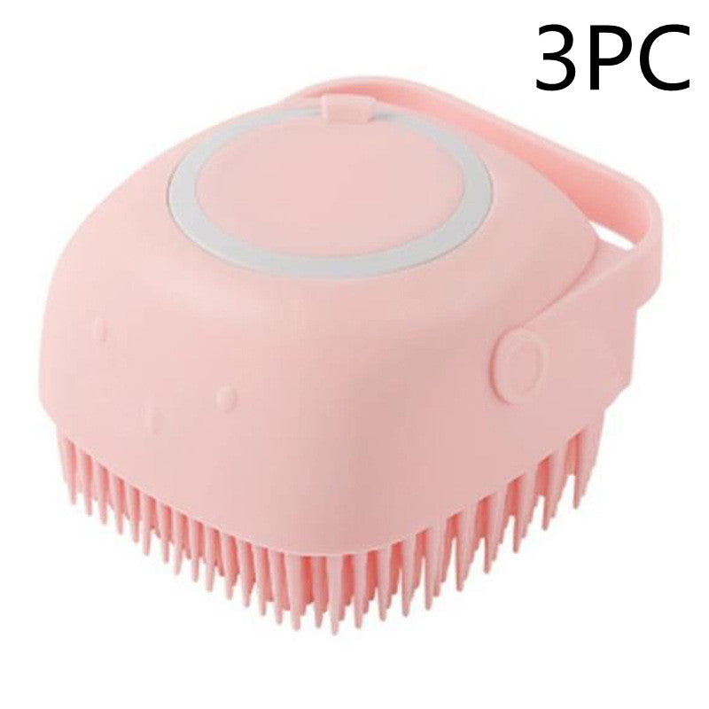 Silicone Pet Bathing & Massage Glove Brush - Dog & Cat Grooming Tool with Shampoo Dispenser