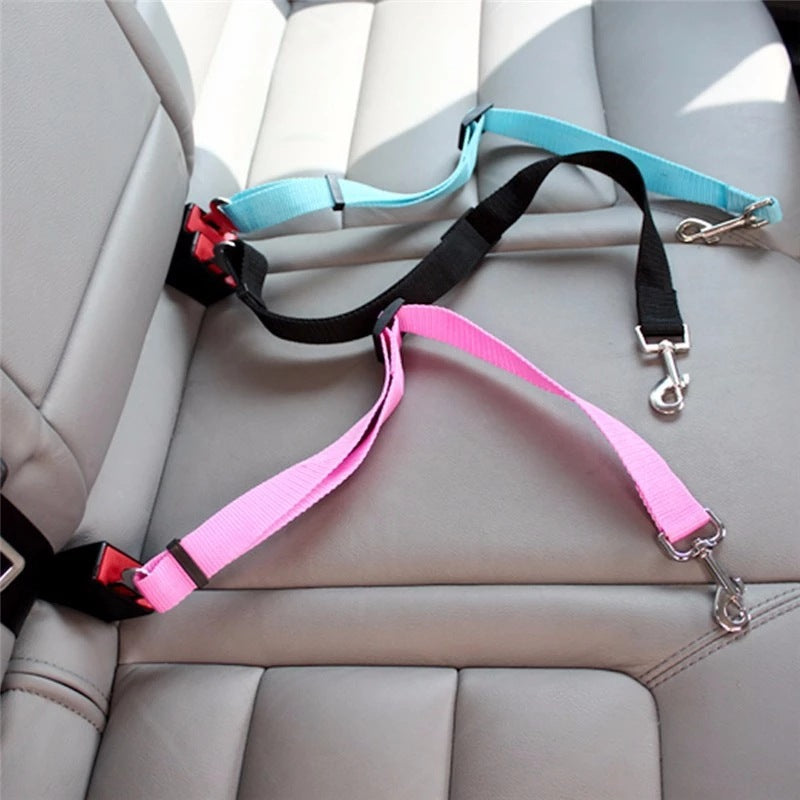 Adjustable Dog Car Seat Belt & Safety Harness - Retractable Vehicle Pet Restraint for Cats and Small Dogs