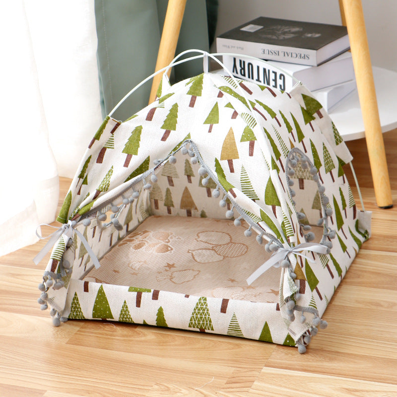 Waterproof & Breathable Enclosed Cat Tent Bed - Portable Pet House for Indoor & Outdoor Use