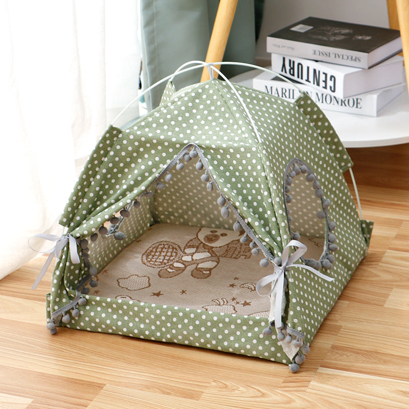 Waterproof & Breathable Enclosed Cat Tent Bed - Portable Pet House for Indoor & Outdoor Use
