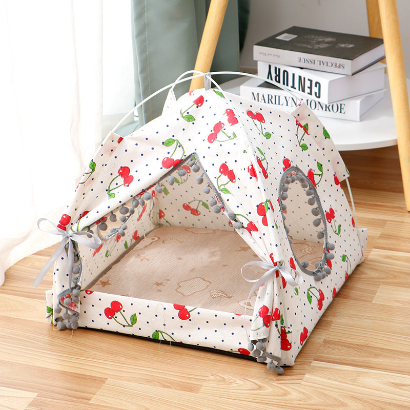 Waterproof & Breathable Enclosed Cat Tent Bed - Portable Pet House for Indoor & Outdoor Use