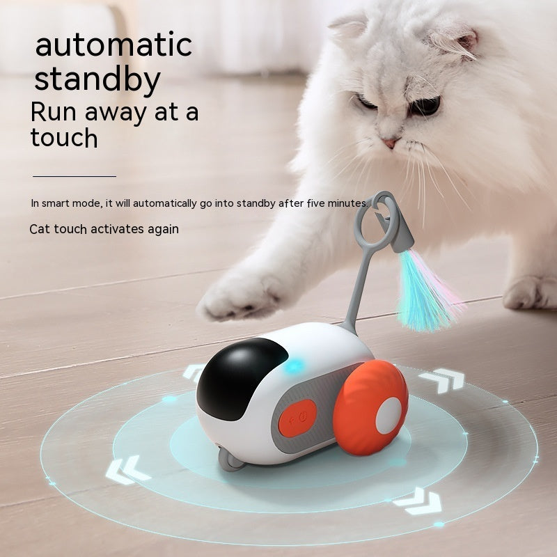 Remote Control Cat Toy Car - Automatic Self-Moving with Obstacle Avoidance & USB Charging - Interactive Pet Toy for Cats