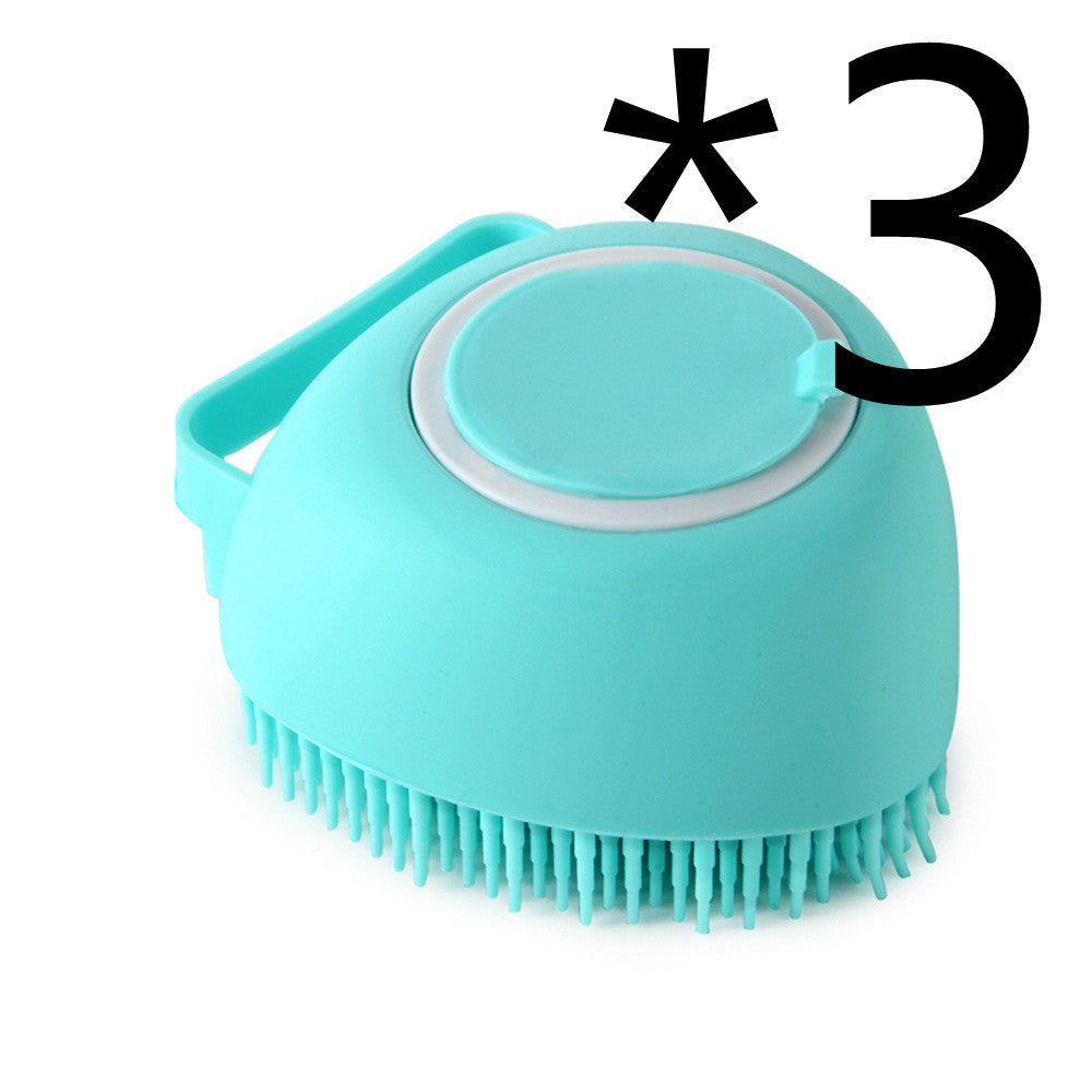 Silicone Pet Bathing & Massage Glove Brush - Dog & Cat Grooming Tool with Shampoo Dispenser