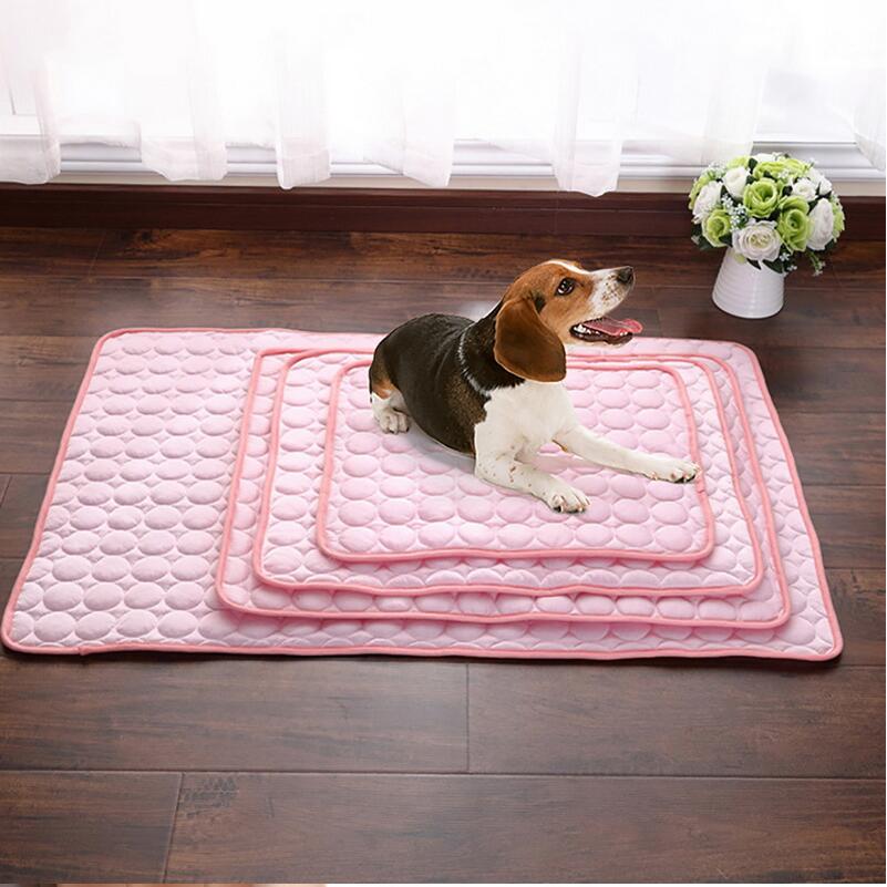 Self-Cooling Ice Silk Pet Pad - Instant Cooling Bed Mat for Dogs & Cats in Summer, No Water Needed (Multiple Sizes)