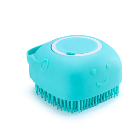 Silicone Pet Bathing & Massage Glove Brush - Dog & Cat Grooming Tool with Shampoo Dispenser