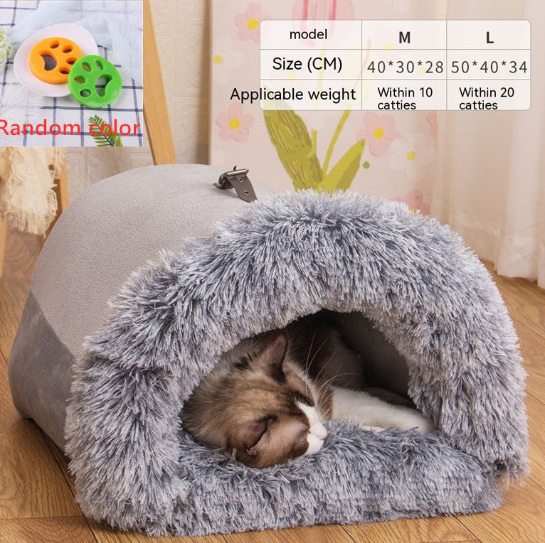 Splice Portable Pet Bed - Warm & Moisture-Proof Cat & Dog Nest for Autumn & Winter