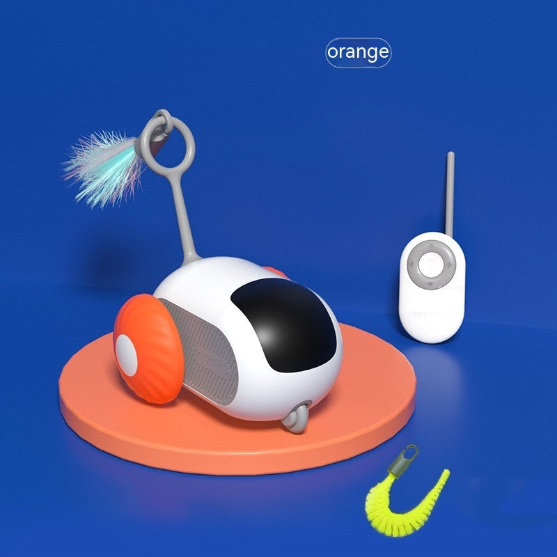 Remote Control Cat Toy Car - Automatic Self-Moving with Obstacle Avoidance & USB Charging - Interactive Pet Toy for Cats