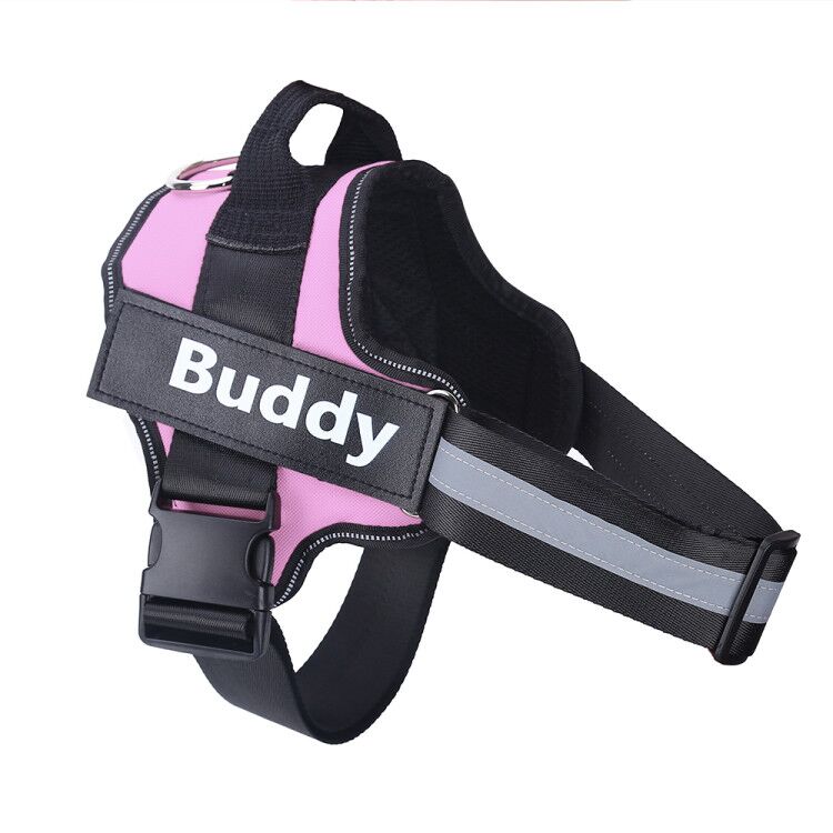 Personalized No-Pull Reflective Dog Harness - Adjustable Breathable Vest with Custom Patch for Small to Large Dogs