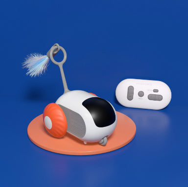 Remote Control Cat Toy Car - Automatic Self-Moving with Obstacle Avoidance & USB Charging - Interactive Pet Toy for Cats