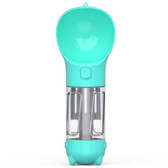 3-in-1 Portable Pet Water Bottle with Bowl & Waste Bag Dispenser | Outdoor Travel Dog & Cat Feeder