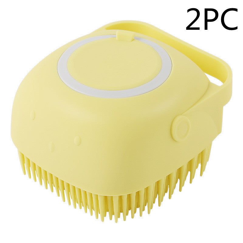 Silicone Pet Bathing & Massage Glove Brush - Dog & Cat Grooming Tool with Shampoo Dispenser