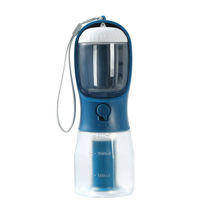 OurPetlly 3-in-1 Portable Dog Water Bottle with Food Container & Waste Bag Dispenser - Built-in Filter