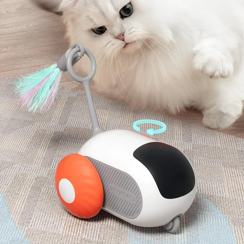 Remote Control Cat Toy Car - Automatic Self-Moving with Obstacle Avoidance & USB Charging - Interactive Pet Toy for Cats