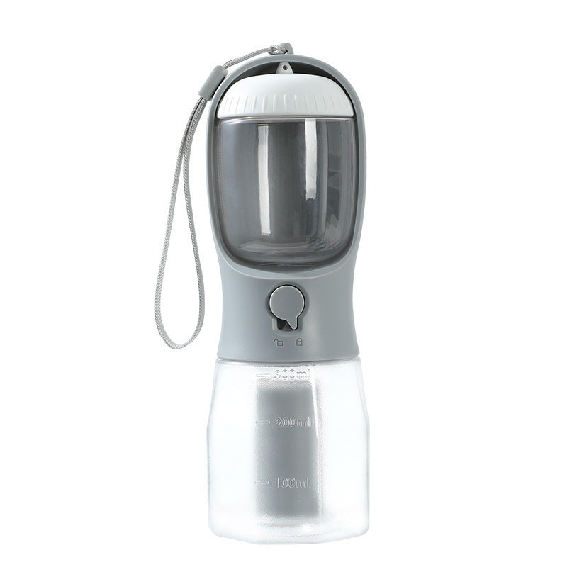 OurPetlly 3-in-1 Portable Dog Water Bottle with Food Container & Waste Bag Dispenser - Built-in Filter