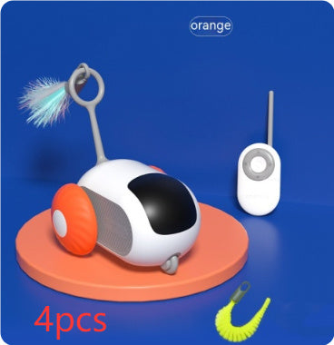 Remote Control Cat Toy Car - Automatic Self-Moving with Obstacle Avoidance & USB Charging - Interactive Pet Toy for Cats