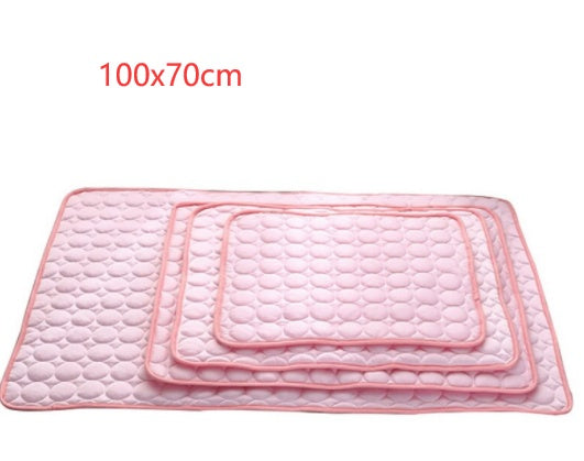 Self-Cooling Ice Silk Pet Pad - Instant Cooling Bed Mat for Dogs & Cats in Summer, No Water Needed (Multiple Sizes)
