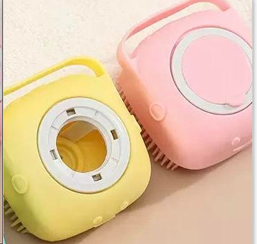 Silicone Pet Bathing & Massage Glove Brush - Dog & Cat Grooming Tool with Shampoo Dispenser