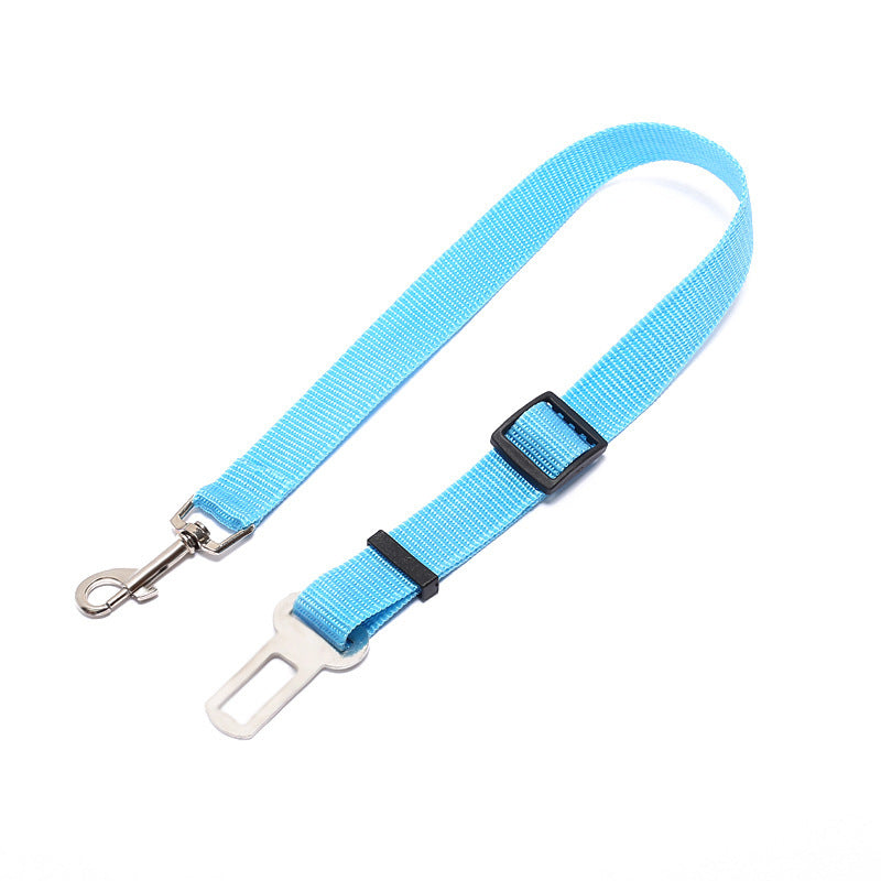 Fixed-Length Polyester Dog Seatbelt Leash - Adjustable Car Safety Strap for Small to Medium Pets (5-20kg)