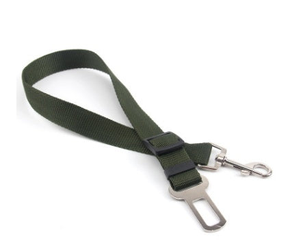 Fixed-Length Polyester Dog Seatbelt Leash - Adjustable Car Safety Strap for Small to Medium Pets (5-20kg)