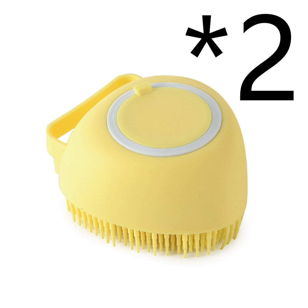 Silicone Pet Bathing & Massage Glove Brush - Dog & Cat Grooming Tool with Shampoo Dispenser