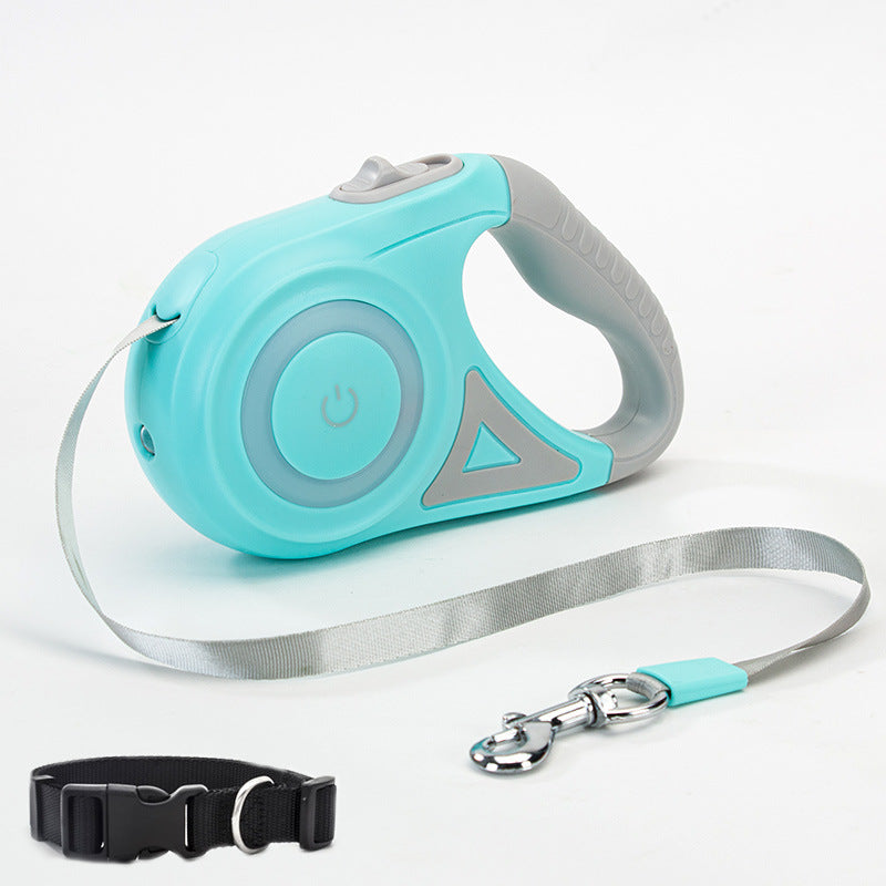 Automatic Retractable Dog Leash with LED Light & Collar Set for Small to Medium Dogs
