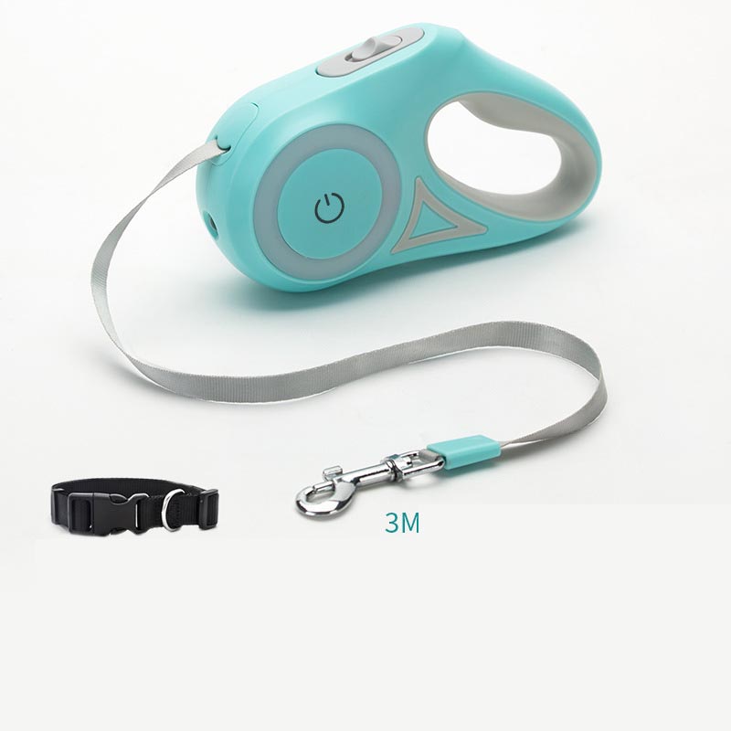 Automatic Retractable Dog Leash with LED Light & Collar Set for Small to Medium Dogs
