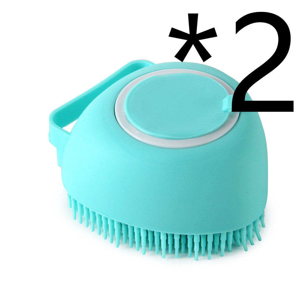 Silicone Pet Bathing & Massage Glove Brush - Dog & Cat Grooming Tool with Shampoo Dispenser
