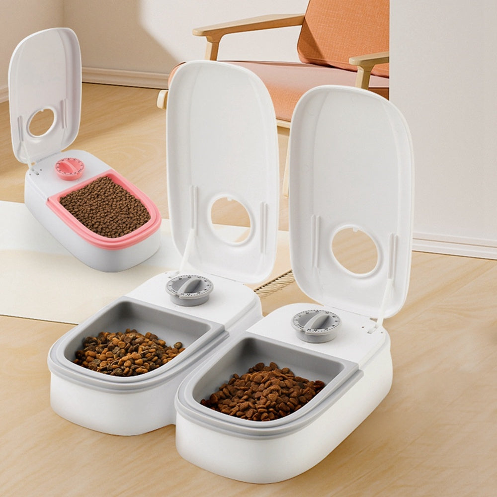 Ourpetlly Automatic Pet Feeder with Timer - Smart Food Dispenser for Cats and Dogs, 4-Meal Programmable, Stainless Steel Bowl
