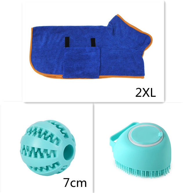 Silicone Pet Bathing & Massage Glove Brush - Dog & Cat Grooming Tool with Shampoo Dispenser
