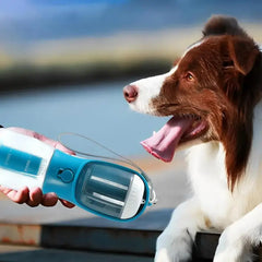 OurPetlly 3-in-1 Portable Dog Water Bottle with Food Container & Waste Bag Dispenser - Built-in Filter