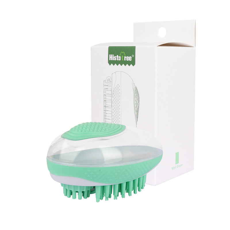 2-in-1 Pet Bath Brush & Massage Comb - Soft Silicone Deshedding Tool for Dogs & Cats