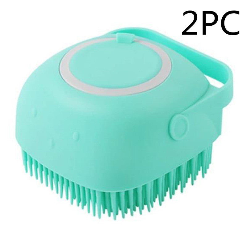 Silicone Pet Bathing & Massage Glove Brush - Dog & Cat Grooming Tool with Shampoo Dispenser