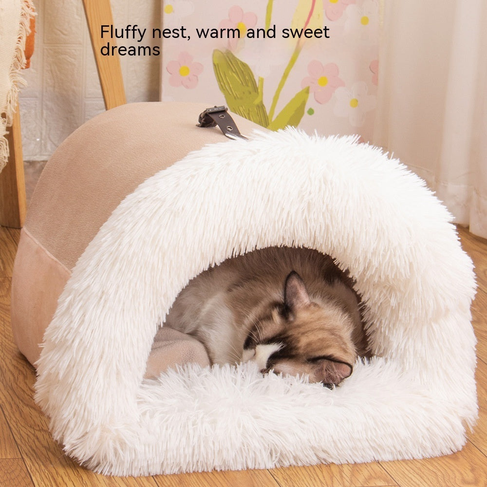 Splice Portable Pet Bed - Warm & Moisture-Proof Cat & Dog Nest for Autumn & Winter