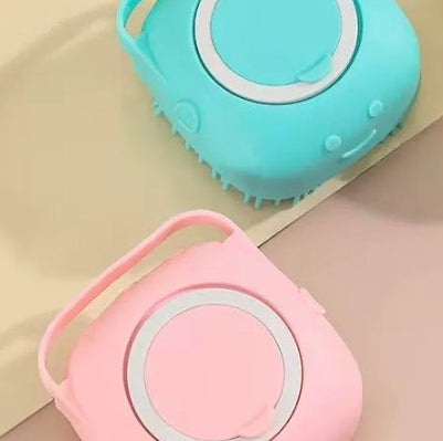 Silicone Pet Bathing & Massage Glove Brush - Dog & Cat Grooming Tool with Shampoo Dispenser
