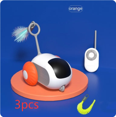 Remote Control Cat Toy Car - Automatic Self-Moving with Obstacle Avoidance & USB Charging - Interactive Pet Toy for Cats