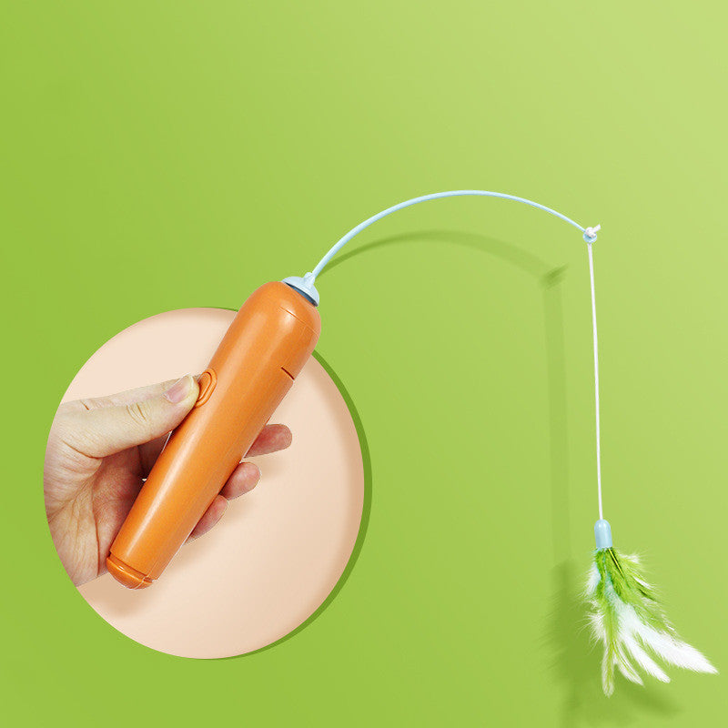 2-in-1 Self-Play Cat Toy: Interactive Turntable with Feather Teaser