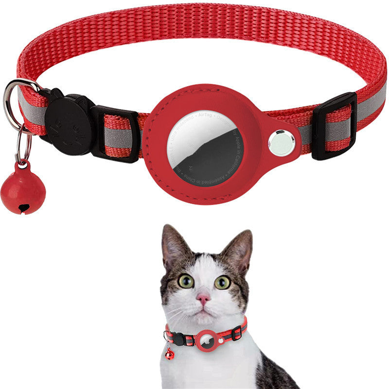 Waterproof AirTag Collar for Dogs & Cats - Reflective Nylon Holder with Protective Case