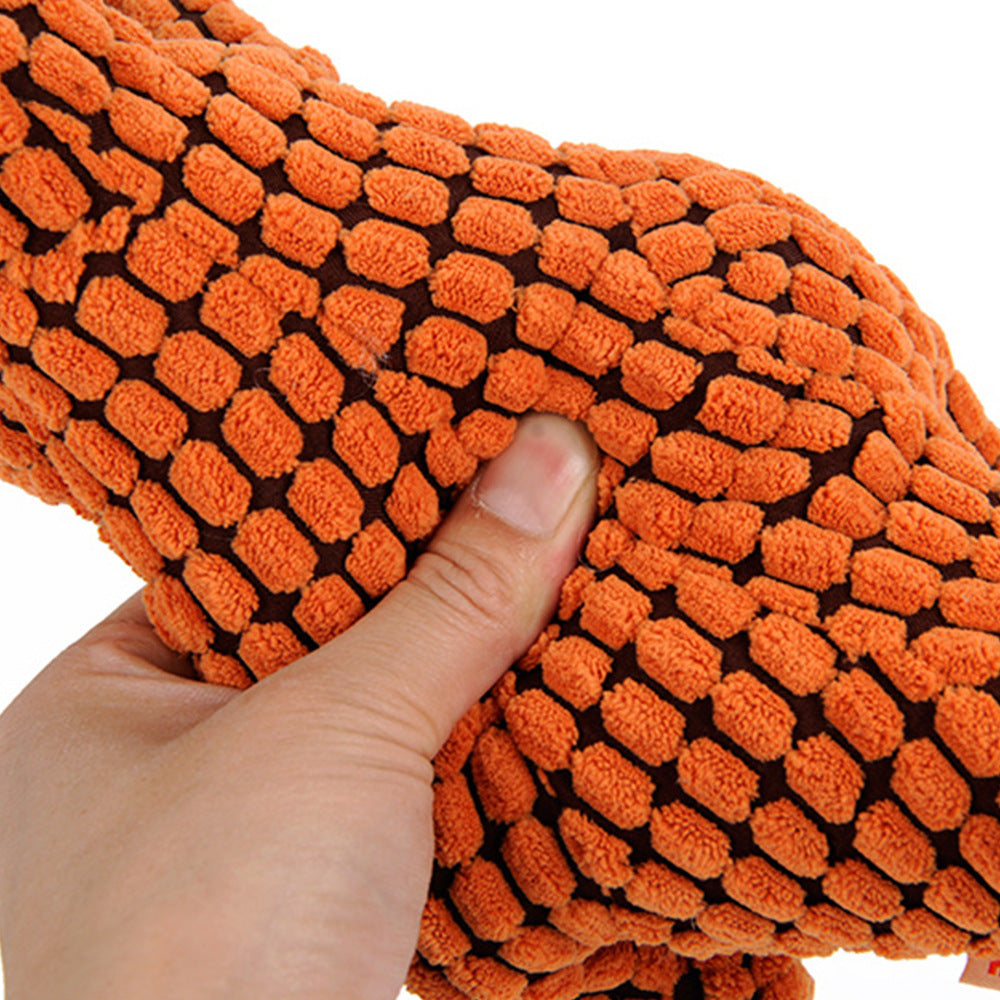 Durable Dinosaur Plush Dog Toy with Squeaker - Interactive Chew Toy for Large & Small Dogs