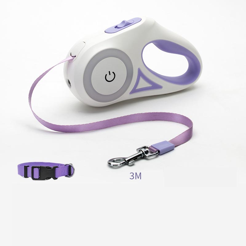 Automatic Retractable Dog Leash with LED Light & Collar Set for Small to Medium Dogs