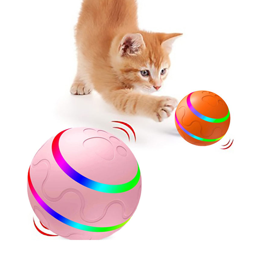Automatic Self-Rotating Cat Toy Ball - Interactive USB Charging Pet Toy with Remote Control