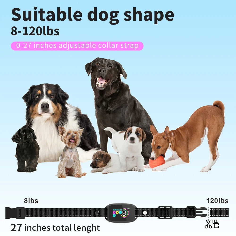 Smart Automatic Anti-Barking Dog Collar with HD Display - Rechargeable, Waterproof Bark Control for Medium to Large Dogs