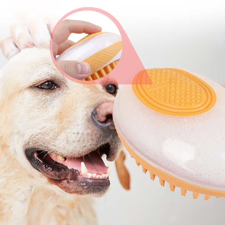 2-in-1 Pet Bath Brush & Massage Comb - Soft Silicone Deshedding Tool for Dogs & Cats